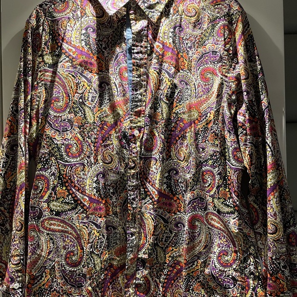 Cremieux, paisley designer button down L - Picture 3 of 3